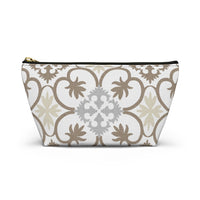 Portugal Tile Accessory Pouch w T-bottom in Brown